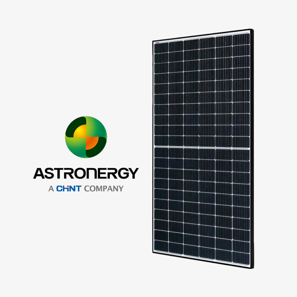 Astronergy-saules-moduliai-450W-juodu-remu-Elmitra-saulesbaterijos